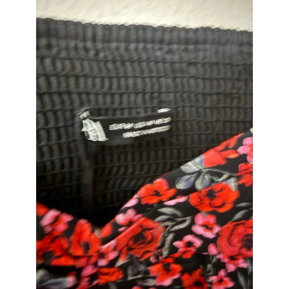 Women's Zara Red Floral Crop Top with puff shoulder size M - Picture 3 of 4